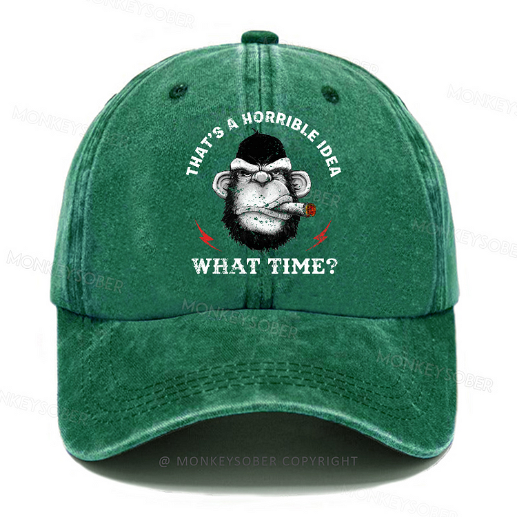 Personalized "That's A Horrible Idea What Time？" Custom Washed Baseball Caps