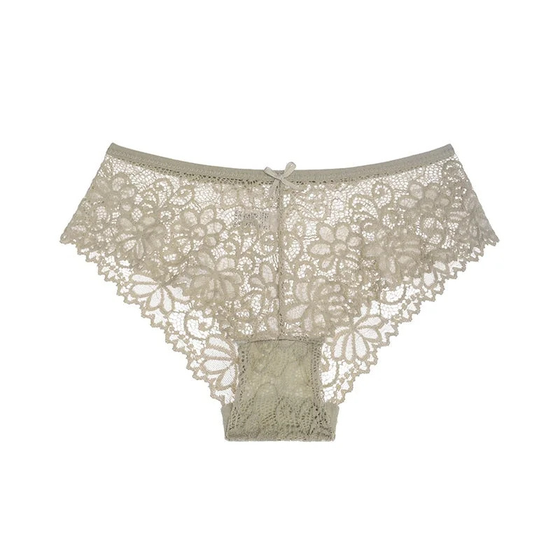 1 Pcs Sexy Lace Panties For Woman Low Waist Breathable Female Panty Hollow Transparent Briefs Hot Sale Underwear Women BANNIROU