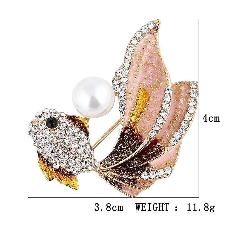 Fashion Pin Fish Alloy Plating Metal Zircon Women’S Brooches