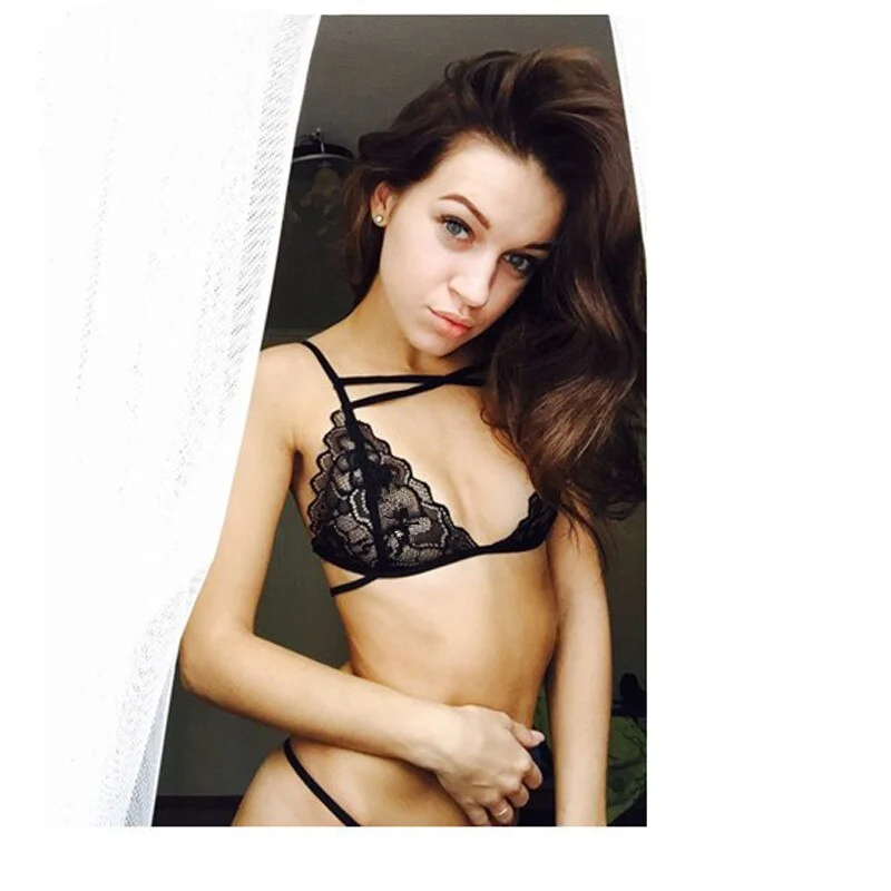 2pc Sexy Lace Lingerie Porno Komplet Bielizny Push Up Bra Set Mujer Ropa Interior Dessous Lenceria Mujer Underwear Women Set