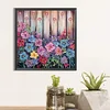 >SALE<5D DIY Partial Special Shaped Drill Diamond Painting Flowers in The Fence30x30cm