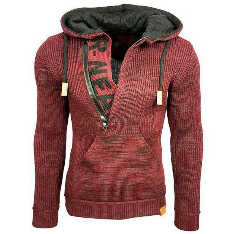 Men's Melange Warm Hooded Pullover Sweater-Compassnice®