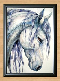 Watercolour Horse Painting Home Deco Room Child Kid Art Photo Poster painting Print Poster 2 A2 Size 16.5x23.4