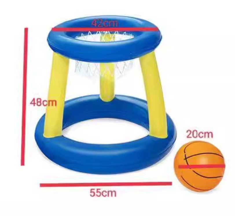 Summer Swimming Pool Inflatable Floating Ball Sports Basketball Hoop Sets For Kids Family Water Toys Game Play