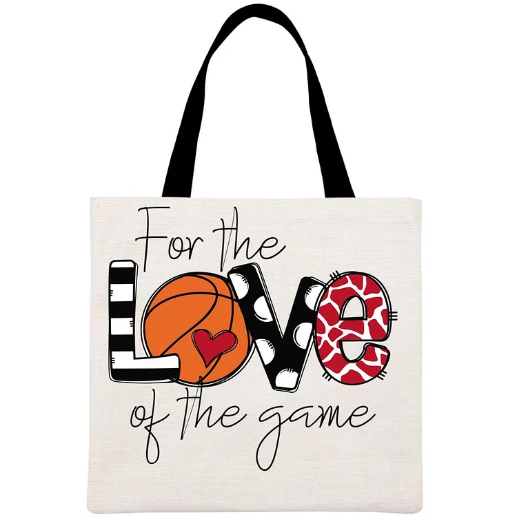For the Love of the Game Basketball Printed Linen Bag-Annaletters
