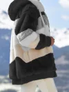 Women's Winter Warm Coat Contrasting Lamb Wool Padded Coat