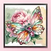 Jewel Butterfly And Peony-11CT Stamped Cross Stitch 45*45cm/17.72*17.72in
