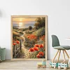 Poppy Path - 11CT Counted Cross Stitch - 40*50cm - Natural