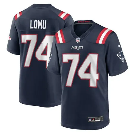 Youth New England Patriots #74 Caleb Lomu Navy 2026 NFL Draft Game Jersey