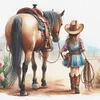 Girl With Horse-11CT Stamped Cross Stitch 40*40cm/15.75*15.75in tapestrymarket