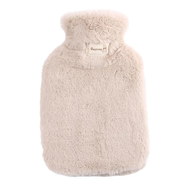 Plush Soft Hot Water Bottle Premium Natural Rubber Hot Water Bag Hand Warmer Great Gift for Mother Family