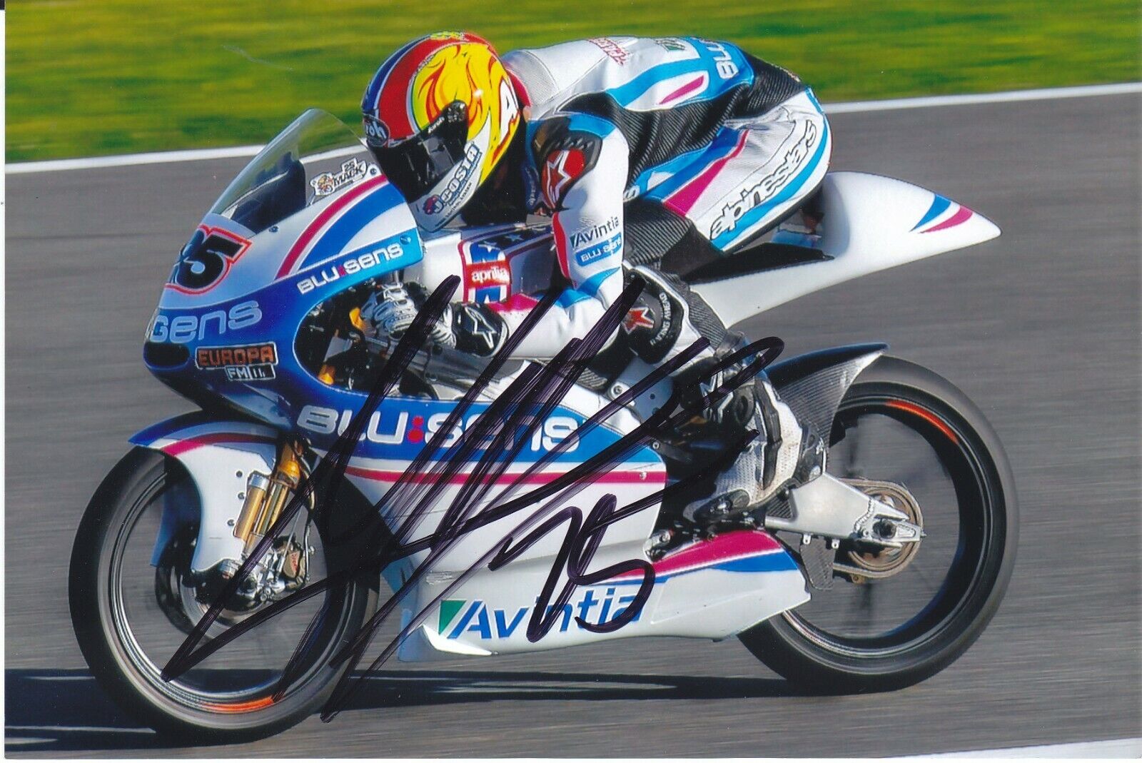 MAVERICK VINALES Signed Moto3 BLUSENS AVINTIA Colour Photo Poster painting (B)