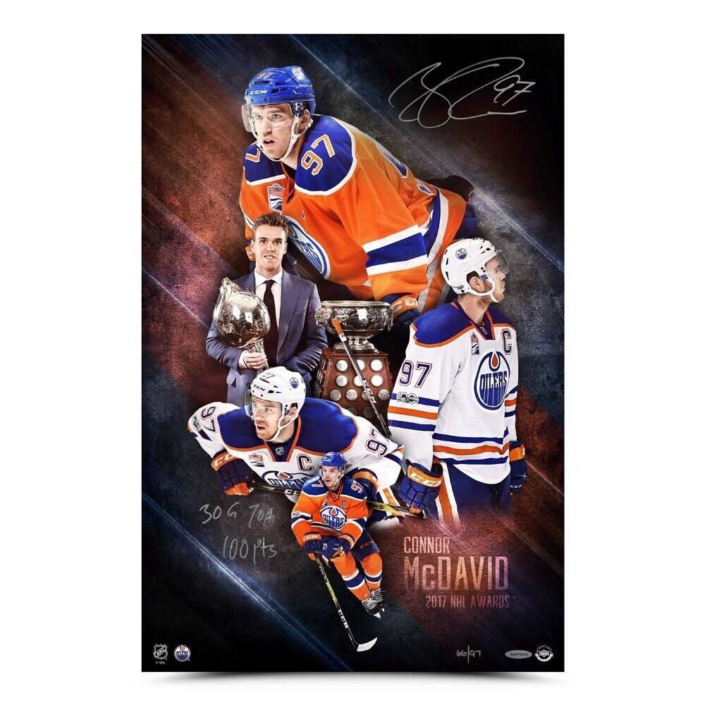 Connor McDavid Signed Autograph 16X24 Photo Poster painting 2017 NHL Awards