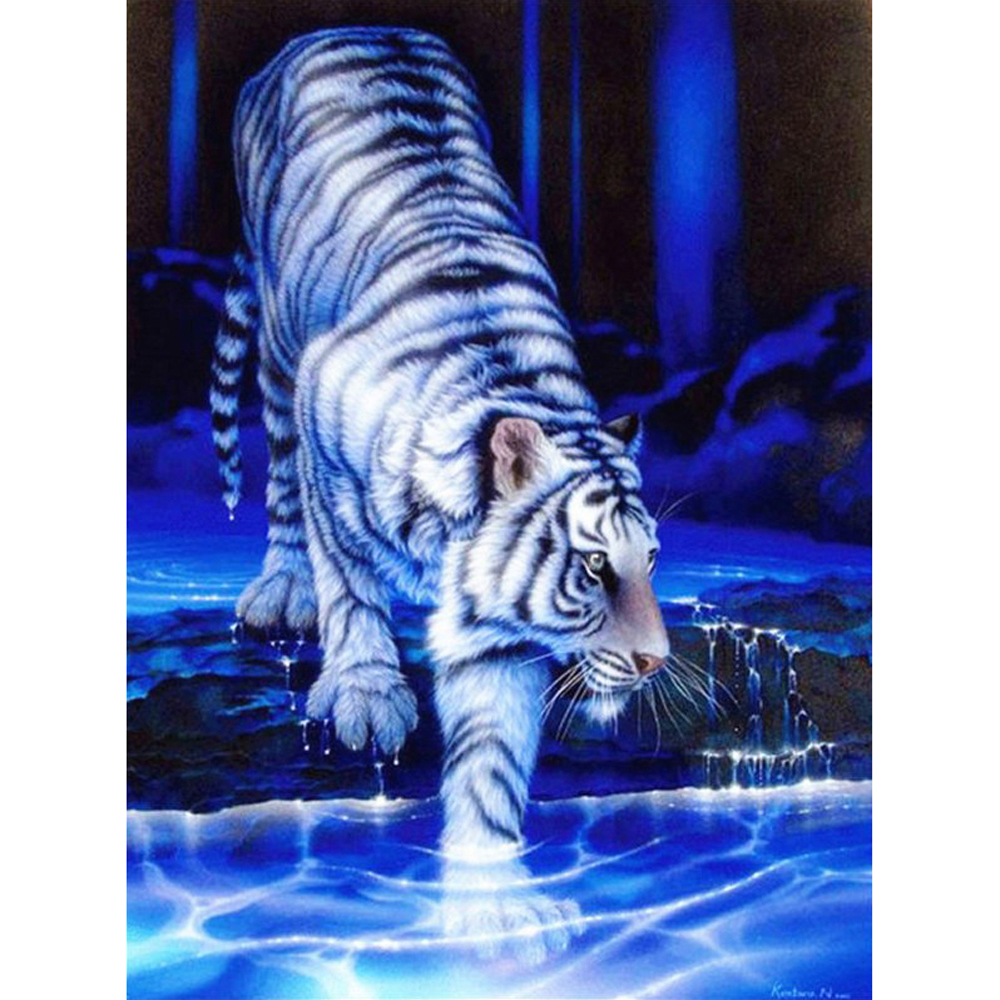 

White Tiger - Round Drill Diamond Painting - 30*40CM, 501 Original