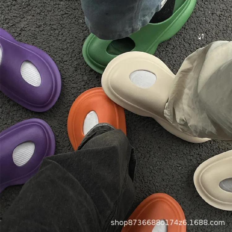 Summer Men Slippers Quick Dry Casual Shoes Beach Sandals Non-Slip Slides Massage Slippers Home Bathroom Flip Flops For Women