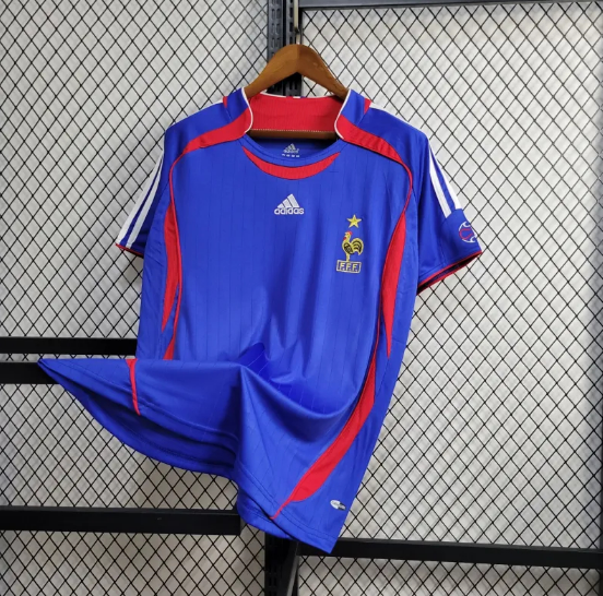 Retro 2006 France Home Football T-Shirt Thai Quality