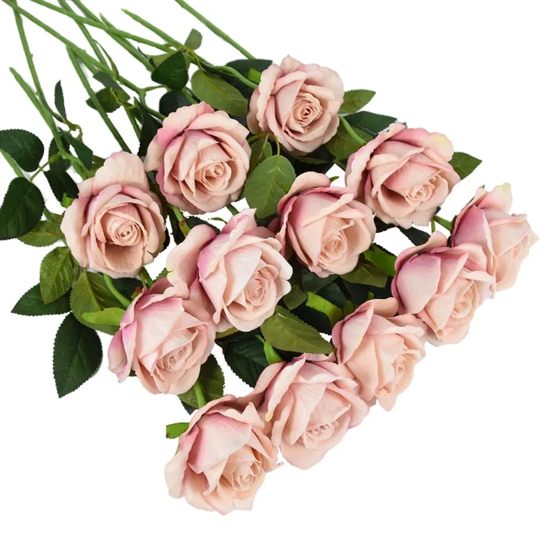 5/10Pcs Artificial Flowers Bouquet Red Silk Fake Rose Flower for Wedding Home Table Decoration Christmas Valentine's Day Gift