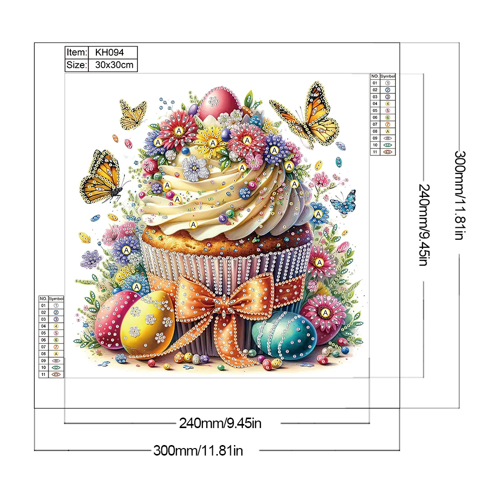 Diamond Painting - Partial Special Shaped Drill - Easter Cake(Canvas|30*30cm)
