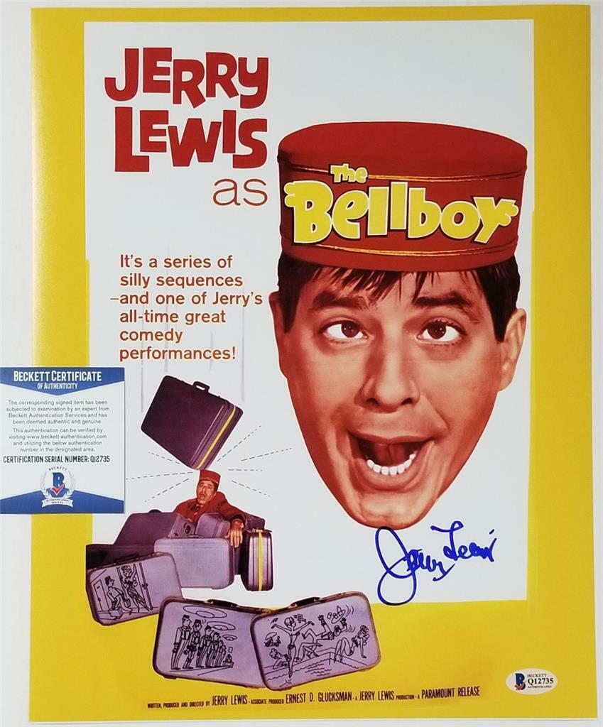 Jerry Lewis signed 11x14 Photo Poster painting The Bellboy Autograph ~ Beckett BAS COA