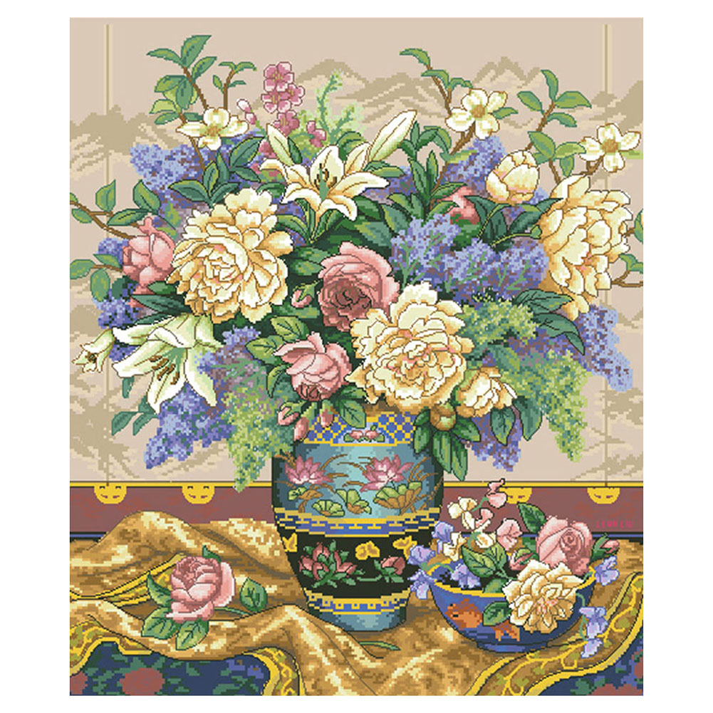 

Blooming Flower - 11CT Stamped Cross Stitch - 40*50CM, 501 Original