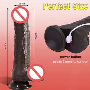 Black Warrior Telescopic Heating Masturbator with Simulation for Female Pleasure