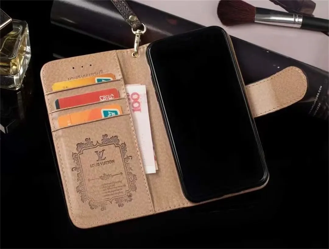 LV Monogram Canvas Wallet Apple iPhone Case Samsung Galaxy Checkerboard Canvas Holster