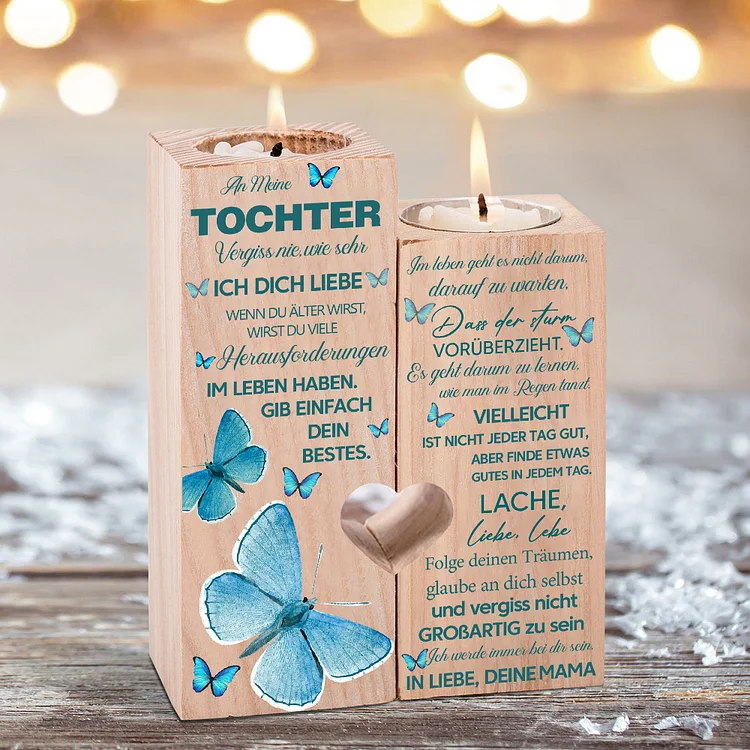 Kettenmachen Kerzenhalter-An Meine Tochter Gib einfach dein Bestes - Schmetterling Kerzenständer Geschenk für Tochter