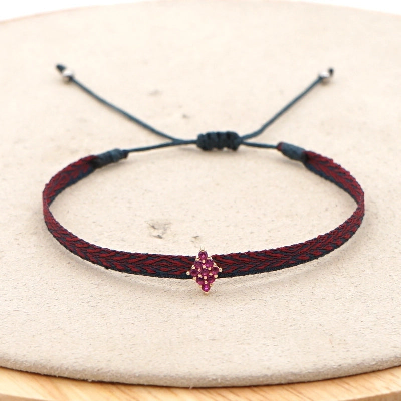 1 Piece Fashion Letter Devil’s Eye Copper Knitting Inlay Zircon Bracelets