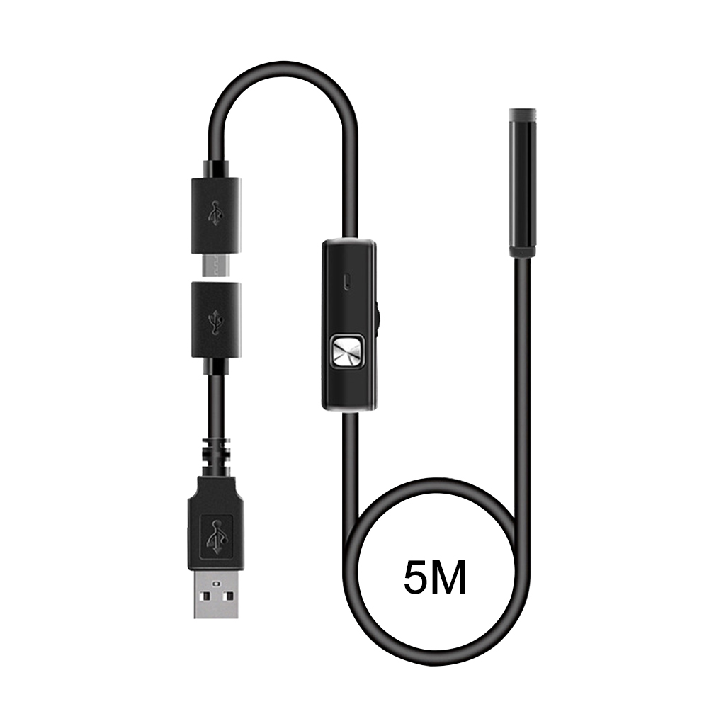 

7mm Phone Endoscope Waterproof Pipe USB 6LED Industrial Snake Camera (5m), 501 Original