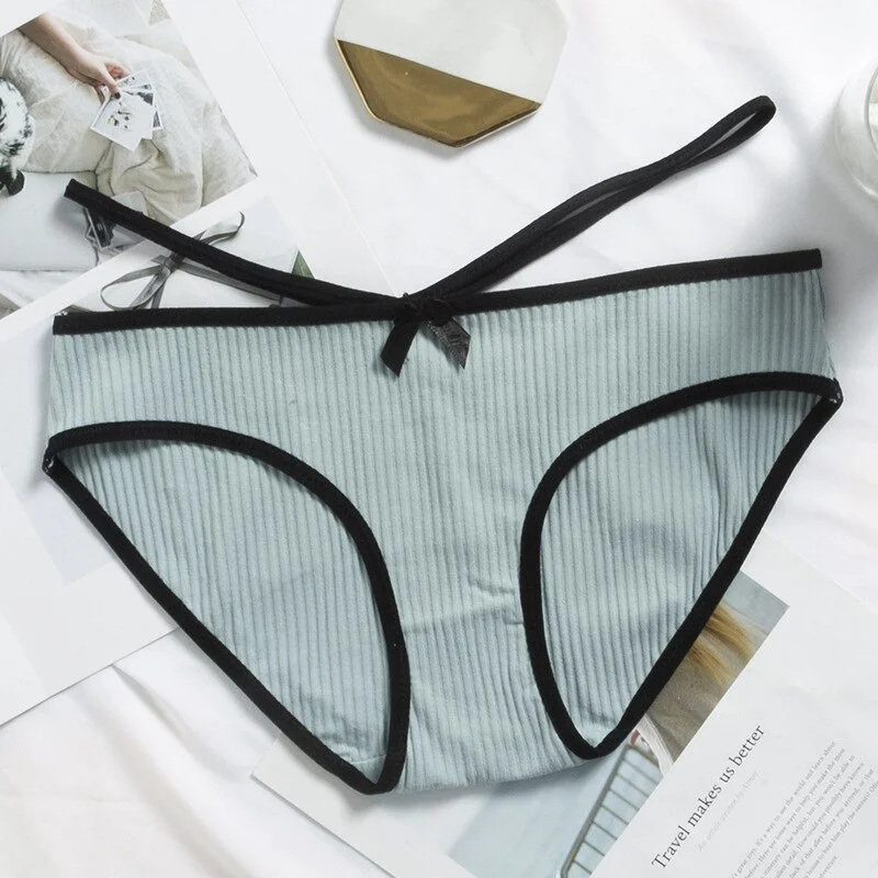 Billionm Cotton Underwear Women Low Waist Girl Panties Fashion Striped Women's lingerie Skin-friendly Bikini Sale