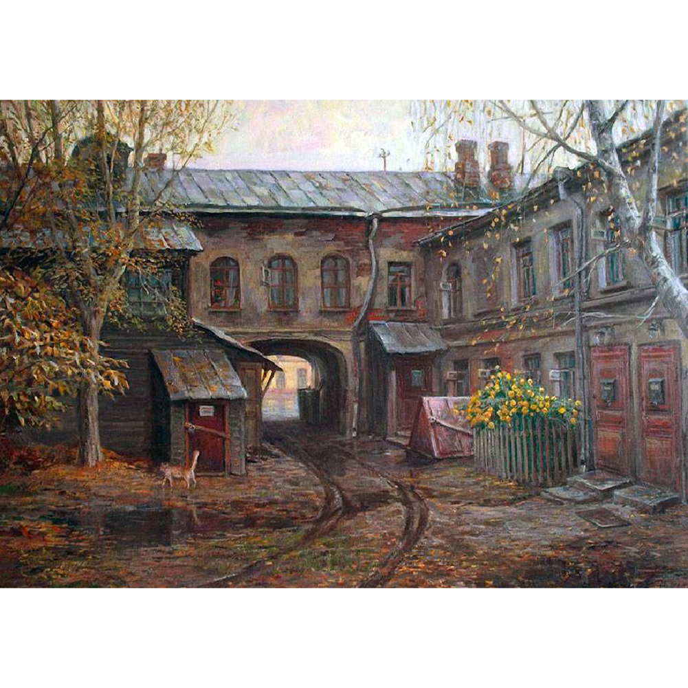 

40*30CM - Round Drill Diamond Painting - Old House, 501 Original