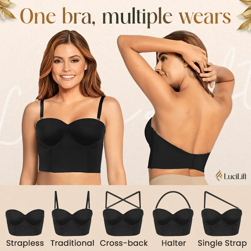 LuciLift - Low Back Strapless Bra - Premium Fabric