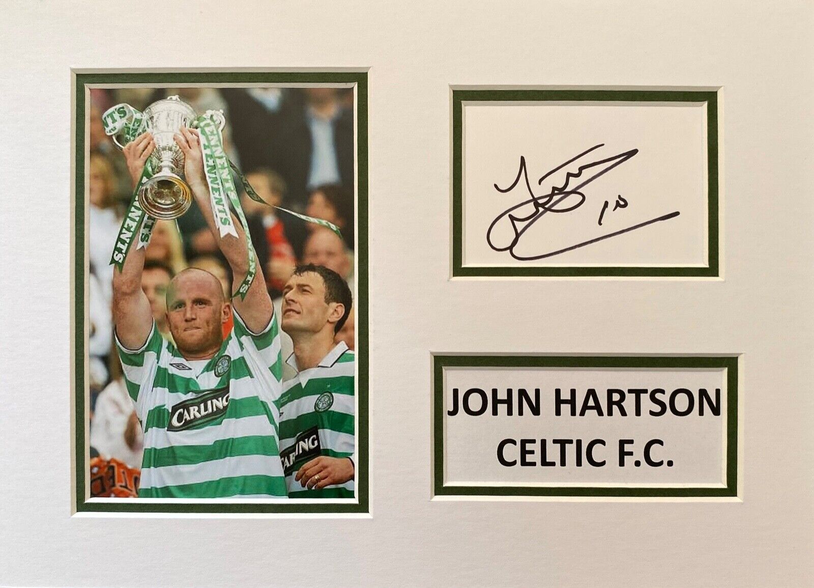 JOHN HARTSON HAND SIGNED A4 Photo Poster painting MOUNT DISPLAY CELTIC AUTOGRAPH FOOTBALL