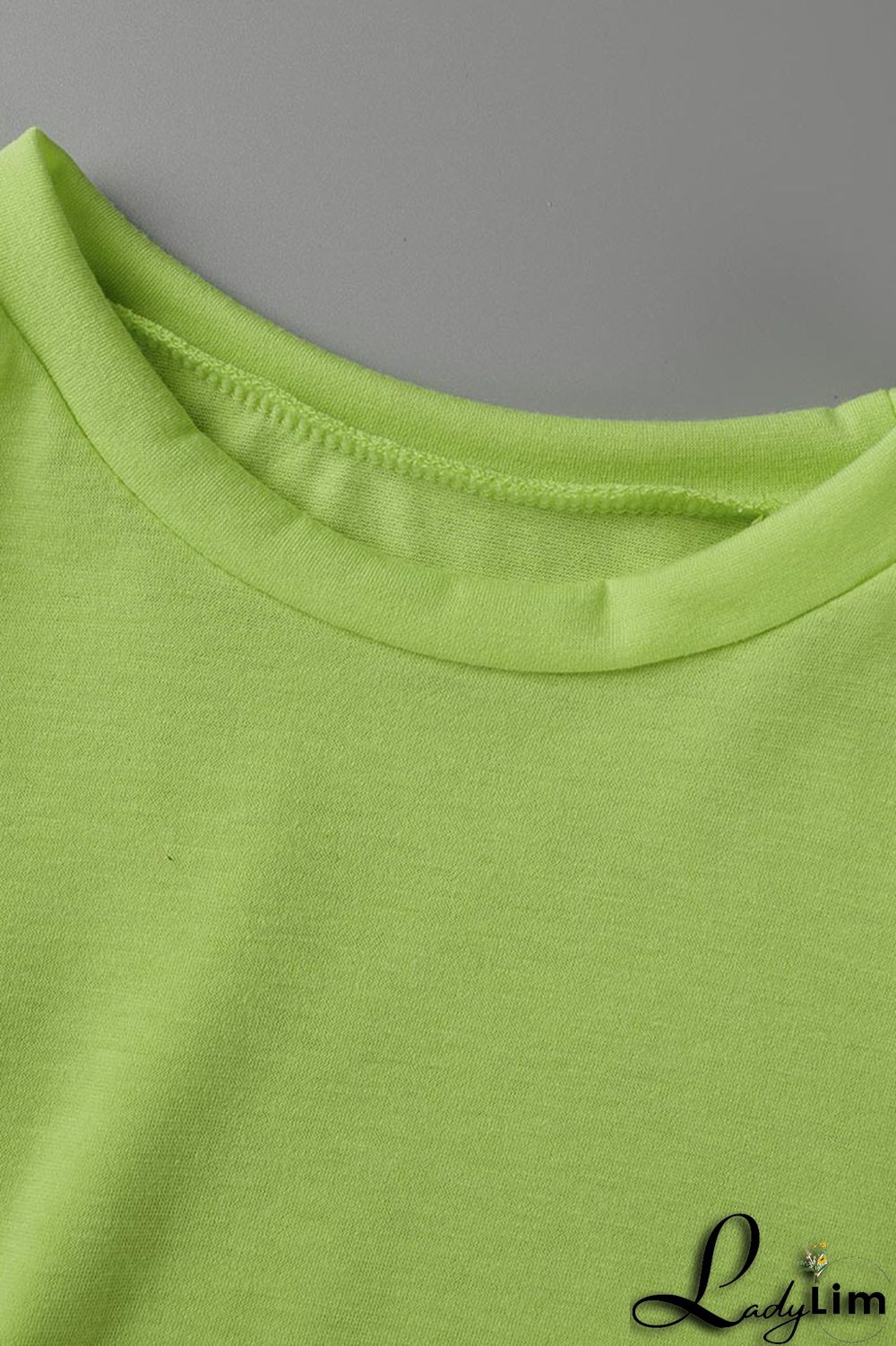 Green Yellow Casual Solid Patchwork Fold O Neck Short Sleeve Two Pieces