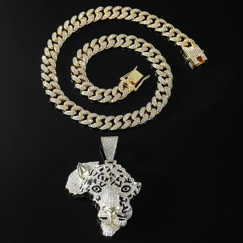 Hip-hop Color Block Alloy Inlay Rhinestones Men’s Pendant Necklace