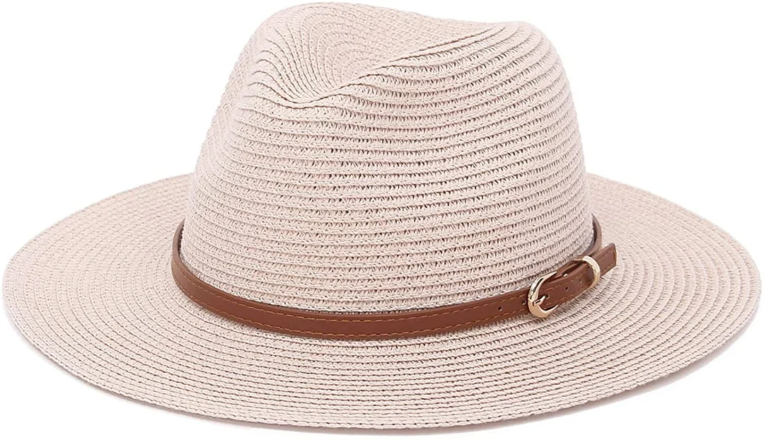 Straw Sun Hats for Women Wide Brim Panama Sun Hat UPF50 Fedora Beach Hat