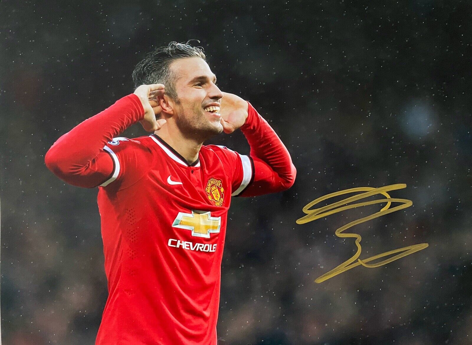 Robin Van Persie Genuine Hand Signed Man United 16x12 Photo Poster painting, Photo Poster painting Proof 2