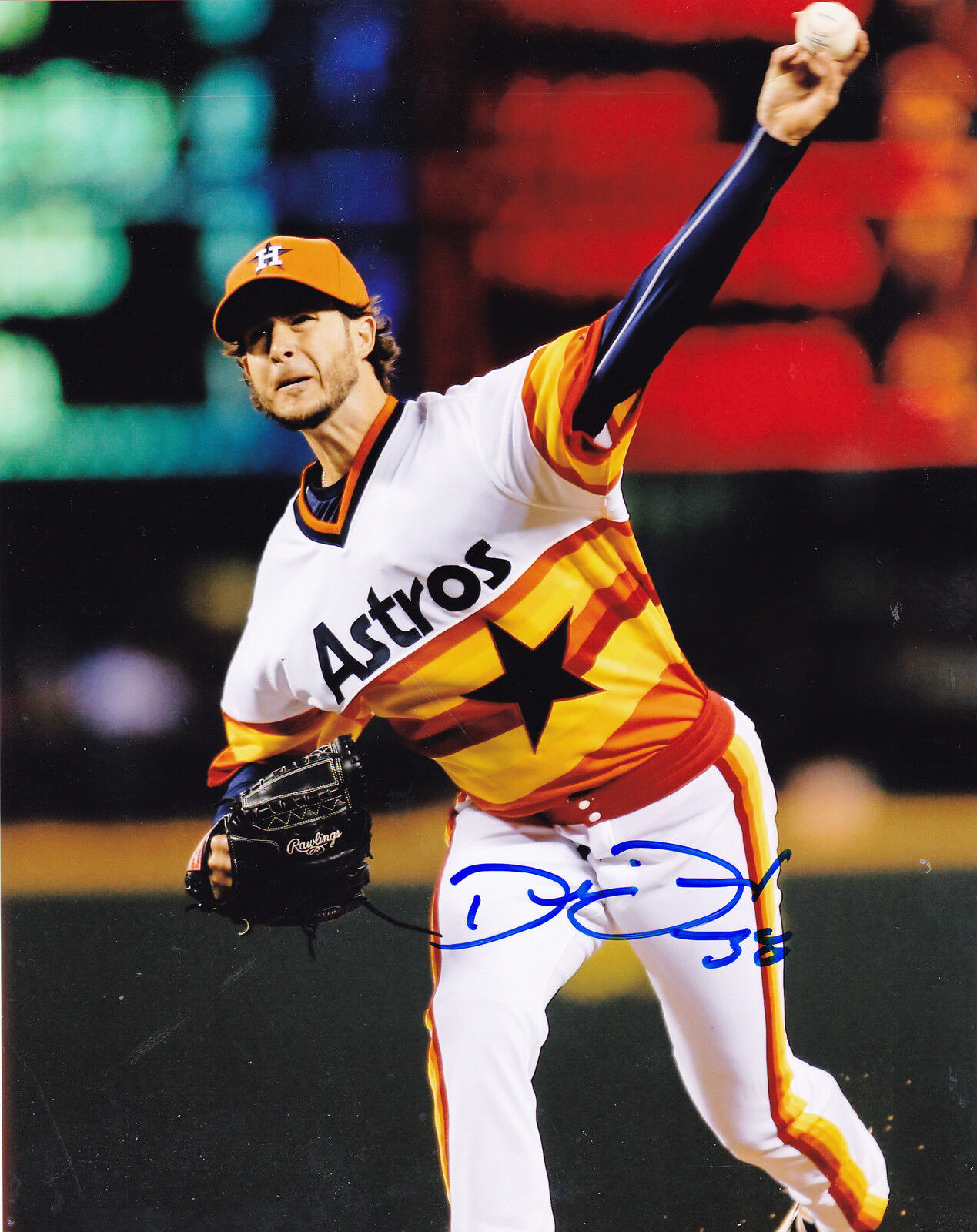 DARIN DOWNS HOUSTON ASTROS ACTION SIGNED 8x10