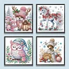 (US Local)4pack Xmas Animal-Crystal Rhinestone Diamond Painting(30x30cm)