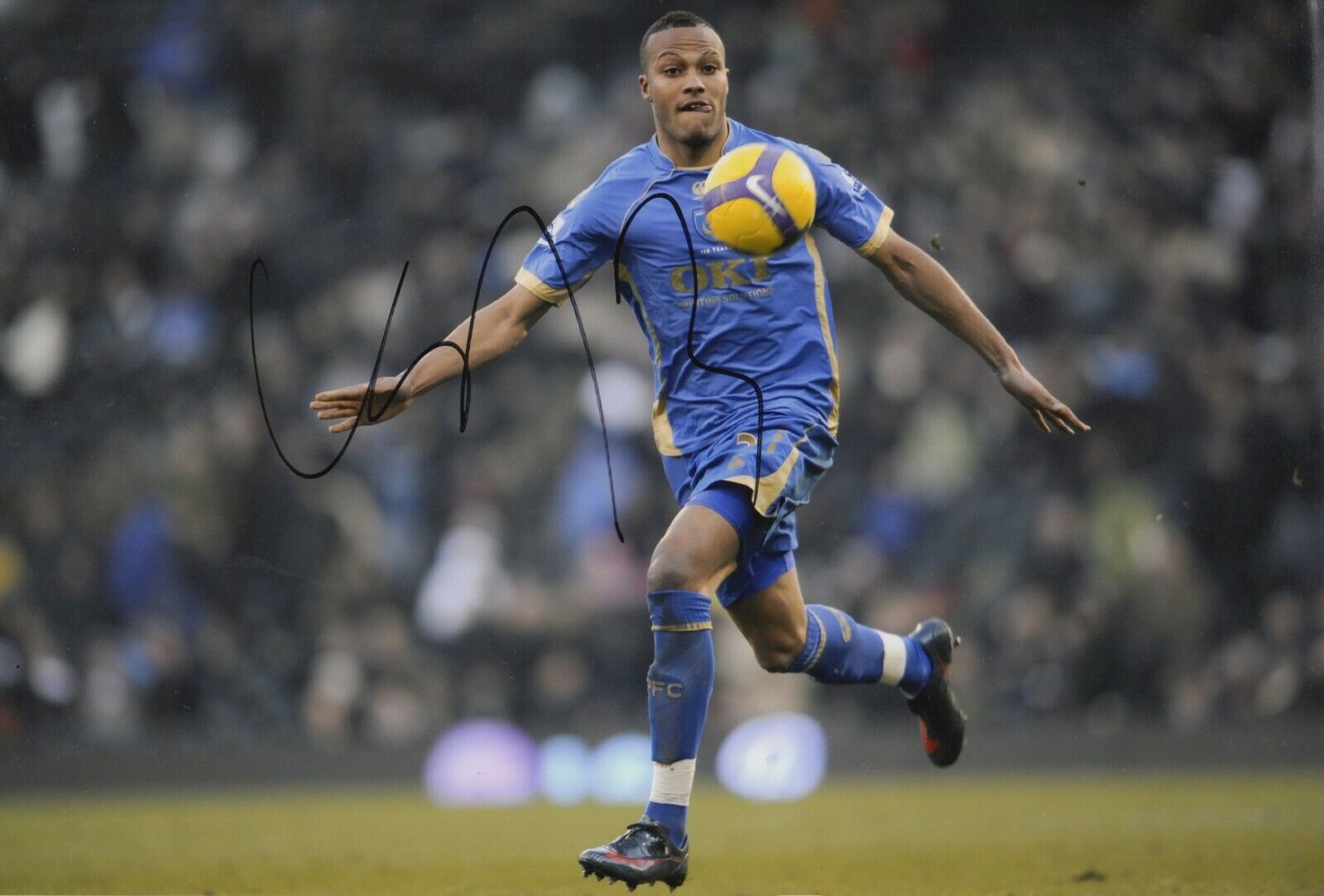 Younes Kaboul Hand Signed 12x8 Photo Poster painting - Football Autograph Portsmouth.