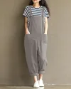 Dungarees Loose Jumpsuit with Straps Overalls Long Baggy Summer Trousers Romper