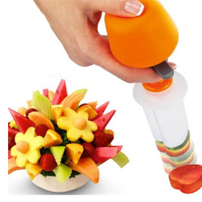 Push And Pop Plastic Fruit Shape Cutter Set Decorator Accessory Kitchen Tool