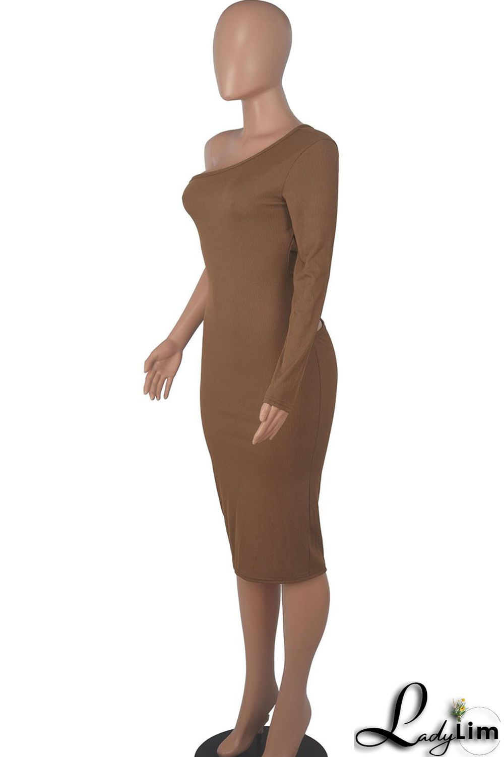 Black Sexy Solid Patchwork Oblique Collar One Step Skirt Dresses