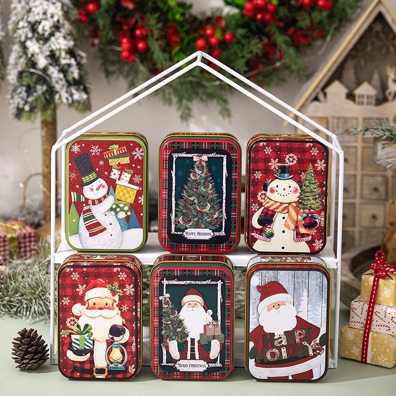 Christmas Cute Rectangle Tinplate Holiday Family Gathering Party Gift Wrapping Supplies Gift Wrapping Supplies