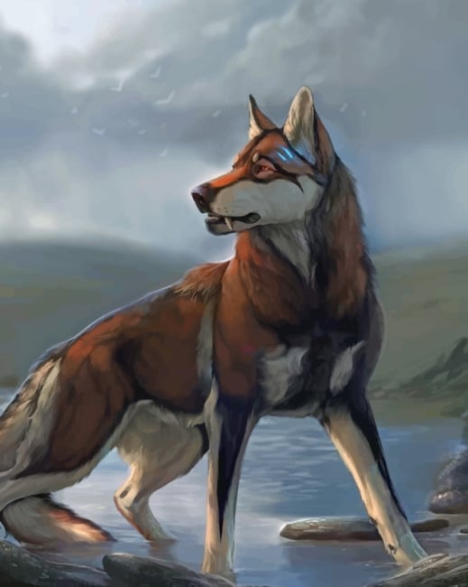 

Wolf Dog – Paint By Numbers - 40*50CM, 501 Original