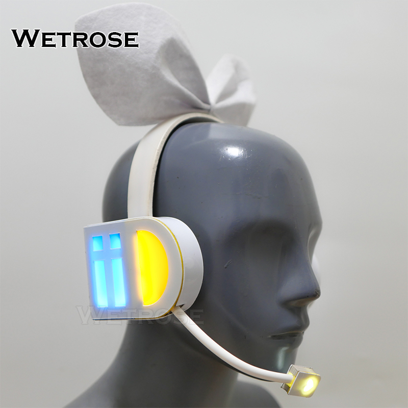 [Wetrose] Kagamine Rin Len Led Light Earphone Cosplay Props Head Gear Headphone Headwear Model Accessory Hairband