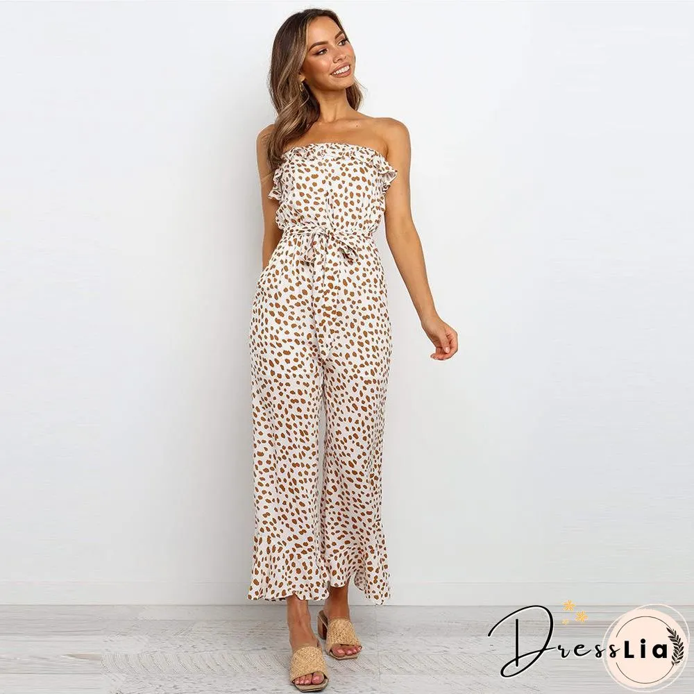 Off Shoulder Ruffle Jumpsuit