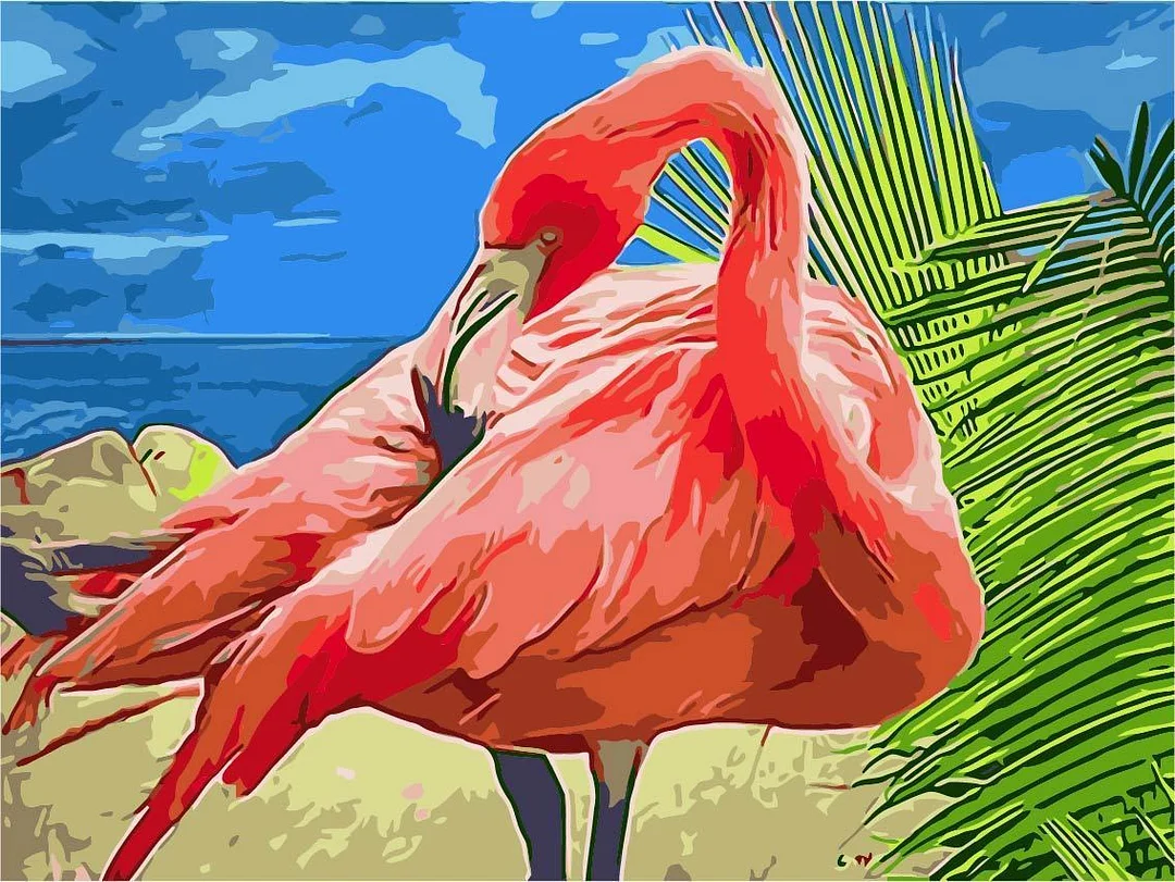 Flamingo Paint By Numbers Kits UK TCR3072