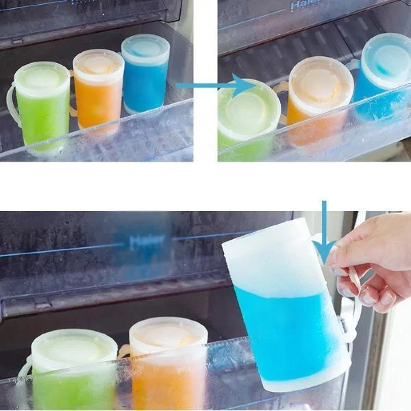 luminous double layer refrigerated glass beer mug