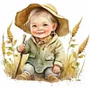 Mid-year Promotion 4Pcs/set Diamond Painting-DIY Full Round Drill Farm Cowboy Kid (30*30cm)